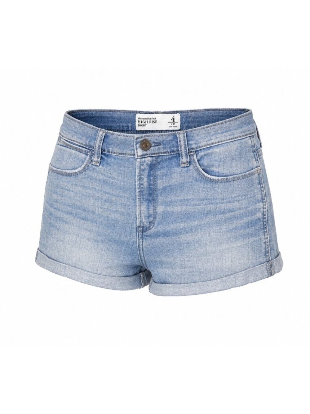Abercrombie & Fitch Jean Shorts Womens Size 4 Blue High Rise Stretch Cuffed